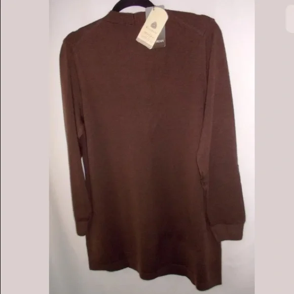 MARCHESIN Brown Merino Wool Cardigan XXL-XXXL - Picture 6 of 7